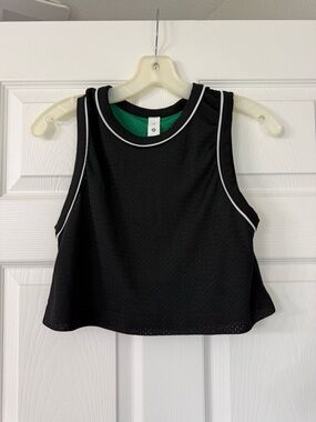 lululemon athletica Reversible Green Mesh Athletic Crop Top with Black Trim